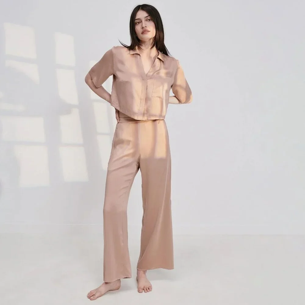 Lunya Washable silk high rise pant sleep set - Picture 1 of 5